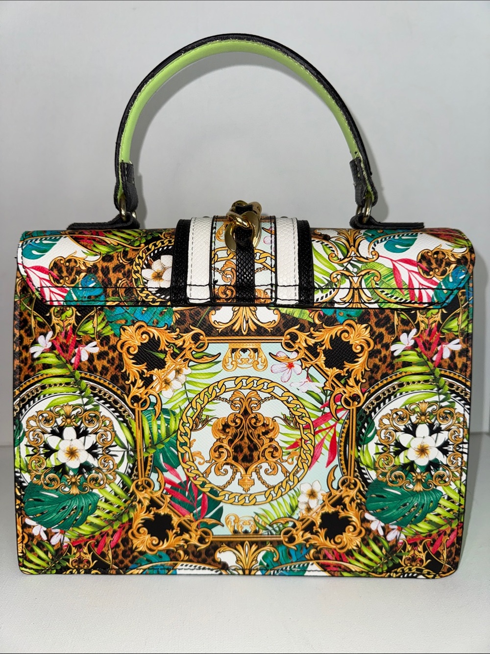 Aldo White Multi-Color Printed Top-Handle Crossbody Bag - Picture 4 of 8